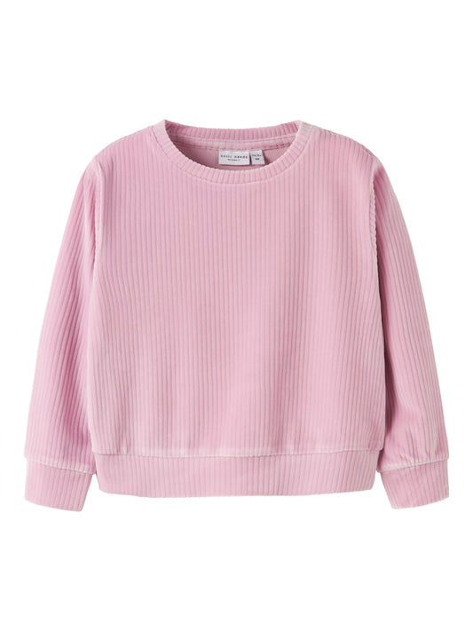 Tröja Veloa Ribbad Velour Rosa