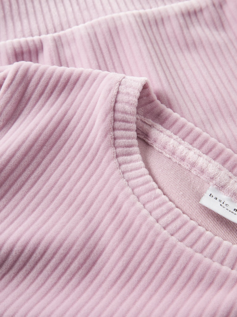 Tröja Veloa Ribbad Velour Rosa