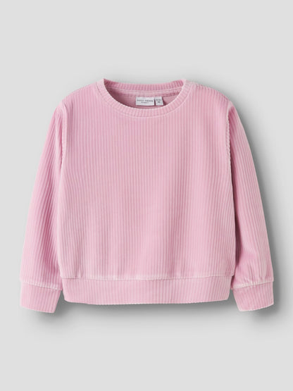 Tröja Veloa Ribbad Velour Rosa