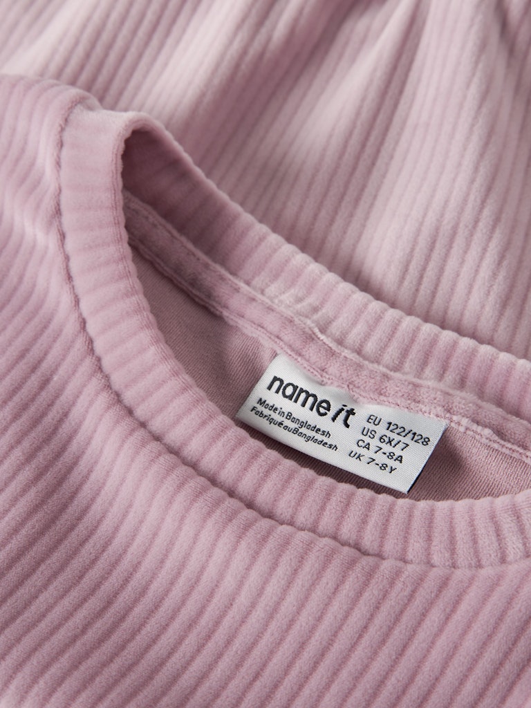 Tröja Veloa Ribbad Velour Rosa