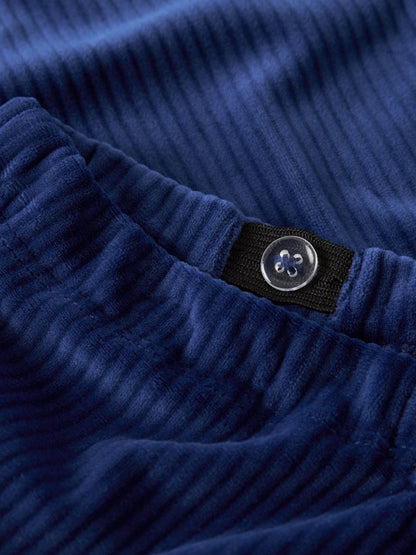 Byxa Veloa Ribbad Velour Blå