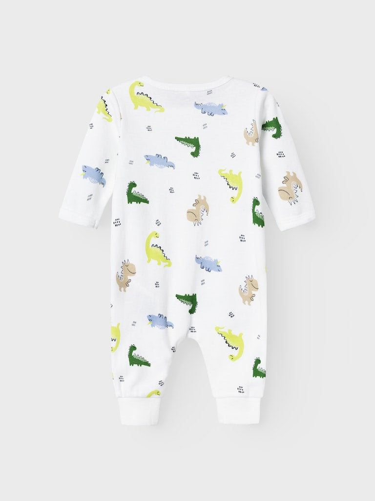 Hel Pyjamas Dragkedja Dinosaurier Vit