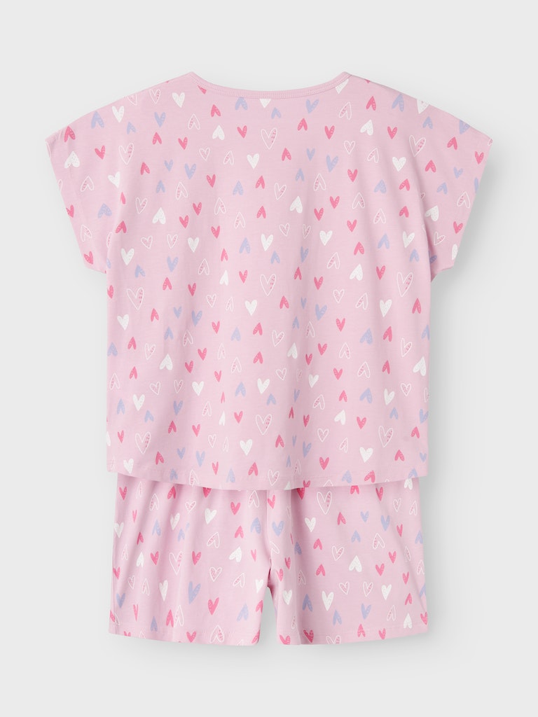 Pyjamas-set Kortärmad Hjärtan Rosa