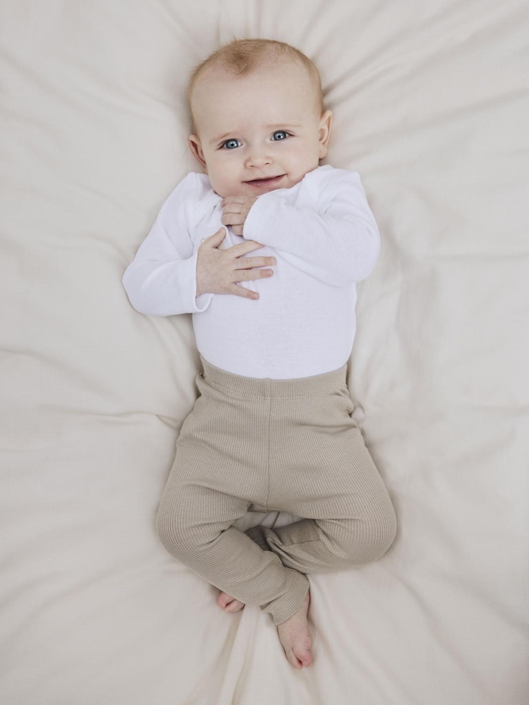 Byxa/Legging Kab NB Ribbad Enfärgad Beige