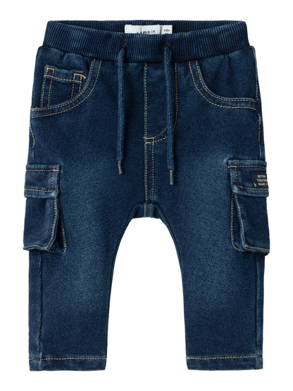 Mjukisjeans Baggy Benfickor Mörk tvätt