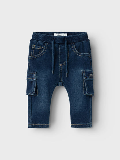 Mjukisjeans Baggy Benfickor Mörk tvätt