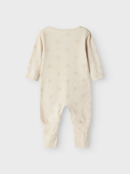 Långärmad Pyjamas Ribbad Rainy Koala Dragkedja Beige