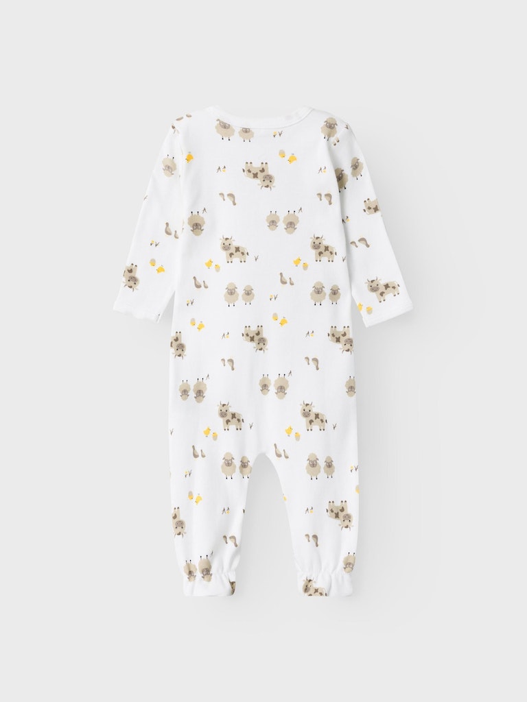 Babypyjamas Animal Farm Mönstrad Vit