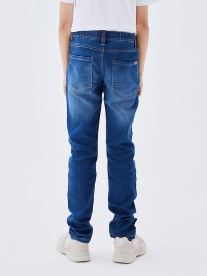 Jeans Mjuka Regular Resårmidja Blå