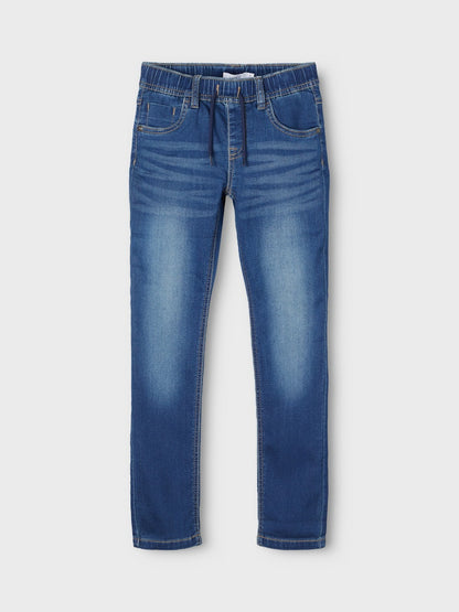 Jeans Mjuka Regular Resårmidja Blå