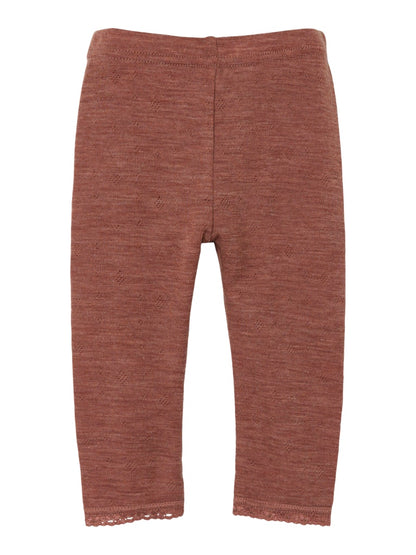 Leggings Merinoull Wang Enfärgad Cognac