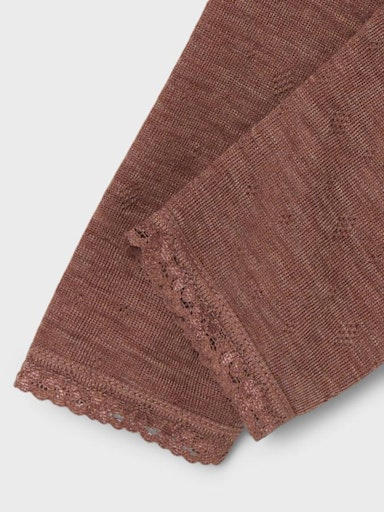 Leggings Merinoull Wang Enfärgad Cognac