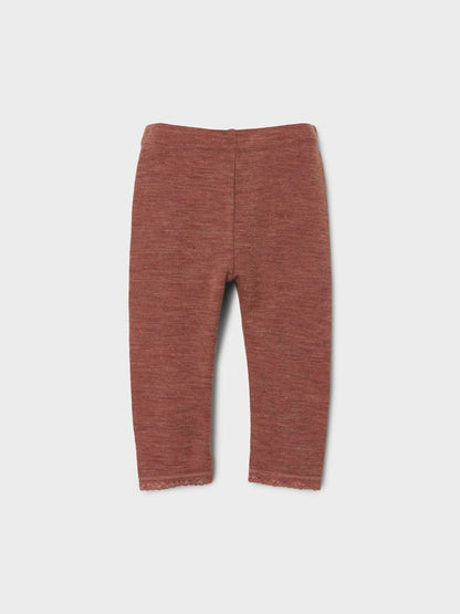 Leggings Merinoull Wang Enfärgad Cognac