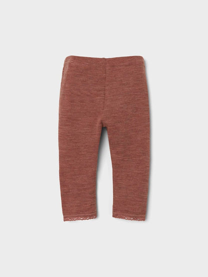 Leggings Merinoull Wang Enfärgad Cognac