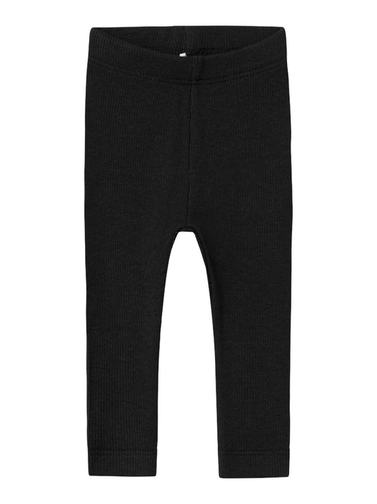 Leggings Ribbade Kab Enfärgade Svart