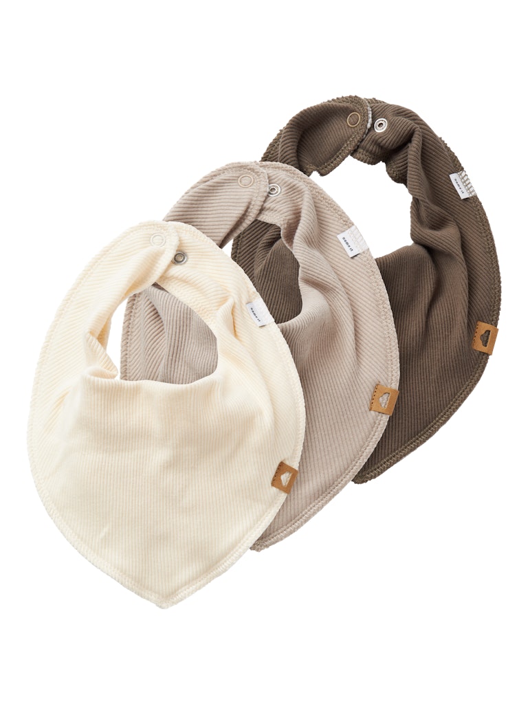 3-pack Dregglis Ribbad Yvetti Scarf Bib Beige/Brun/Vit