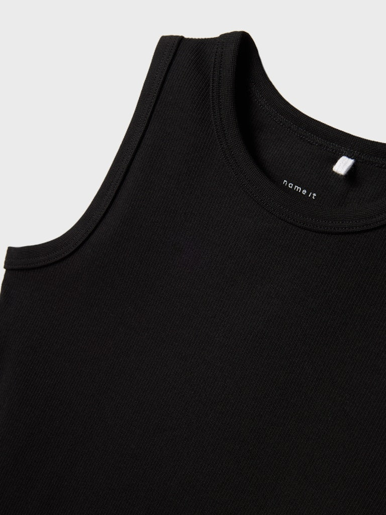 Klänning Nakal Ribbad Enfärgad Svart