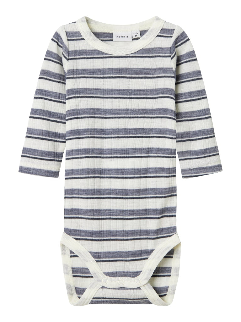 Body Merinoull Wang Randig Blå/Vit