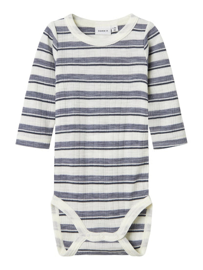 Body Merinoull Wang Randig Blå/Vit