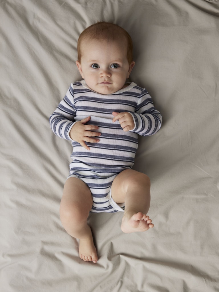 Body Merinoull Wang Randig Blå/Vit