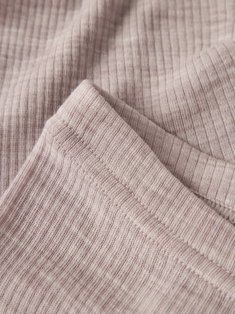 Legging Merinoull Wax  Ribbad Enfärgad Rosa