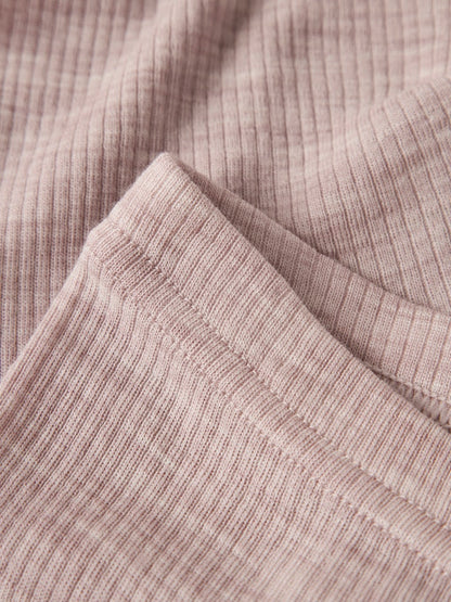 Legging Merinoull Wax  Ribbad Enfärgad Rosa
