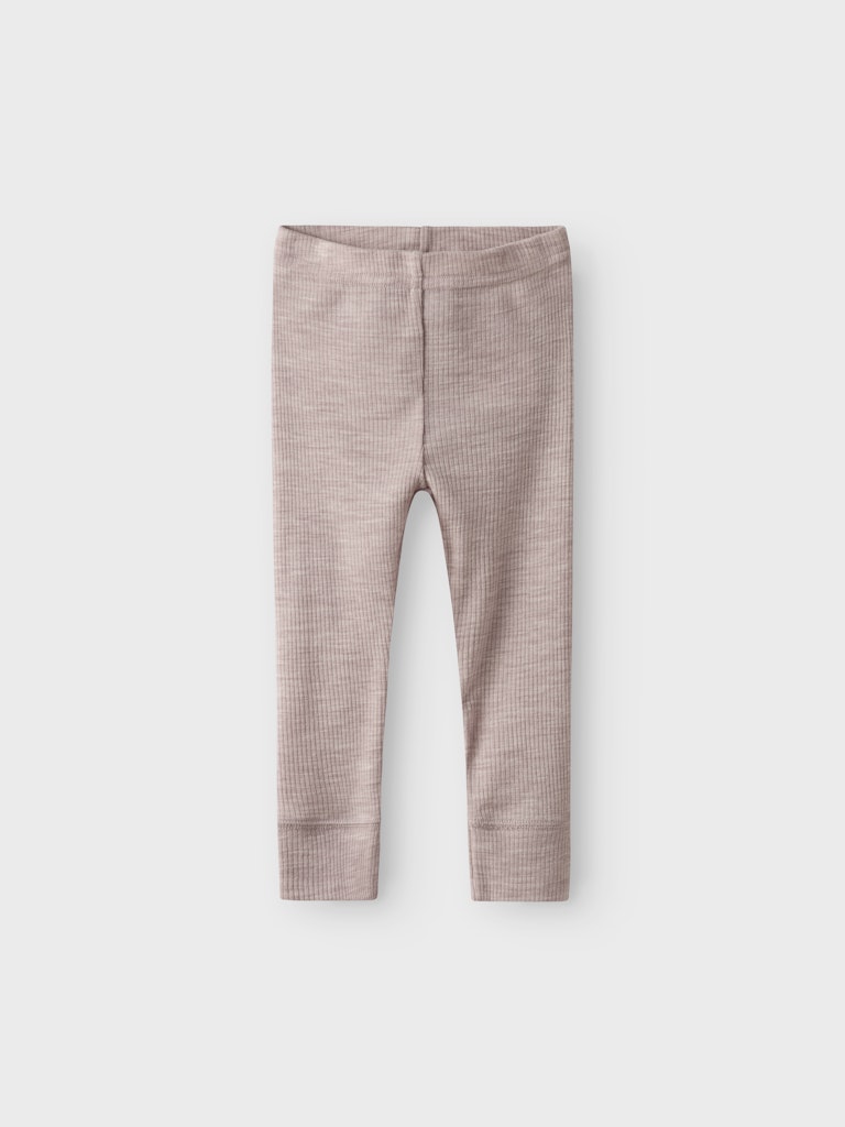 Legging Merinoull Wax  Ribbad Enfärgad Rosa