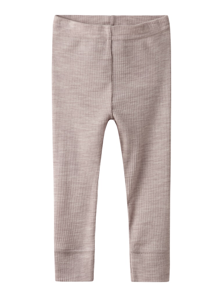 Legging Merinoull Wax  Ribbad Enfärgad Rosa