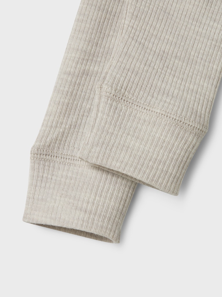 Legging Merinoull Wax Ribbad Enfärgad Beige Grå