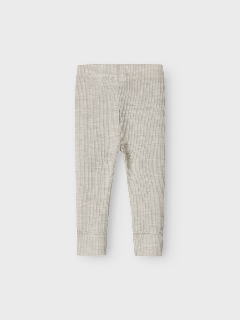 Legging Merinoull Wax Ribbad Enfärgad Beige Grå