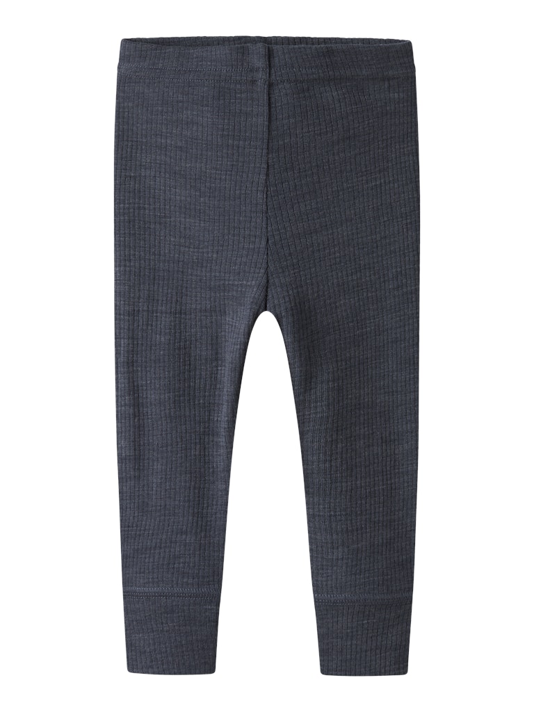 Legging Merinoull Wax  Ribbad Enfärgad Blå