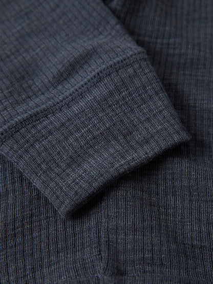 Legging Merinoull Wax  Ribbad Enfärgad Blå