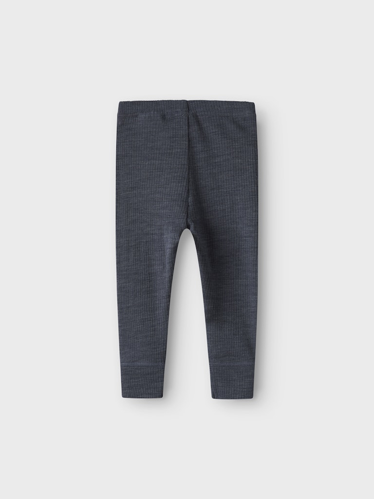 Legging Merinoull Wax  Ribbad Enfärgad Blå