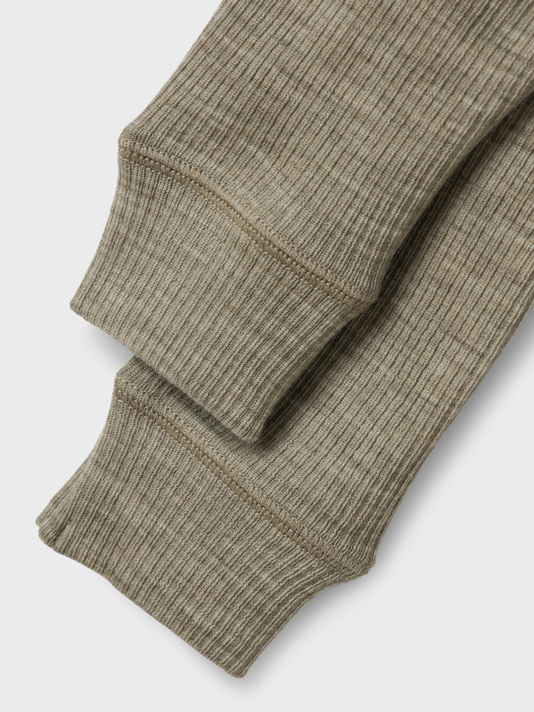 Legging Merinoull Wax Ribbad Enfärgad Grön