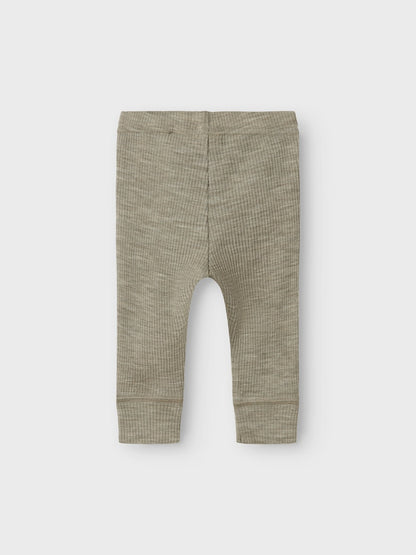 Legging Merinoull Wax Ribbad Enfärgad Grön