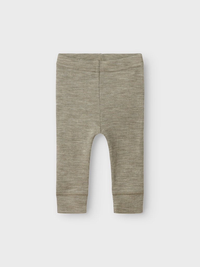 Legging Merinoull Wax Ribbad Enfärgad Grön