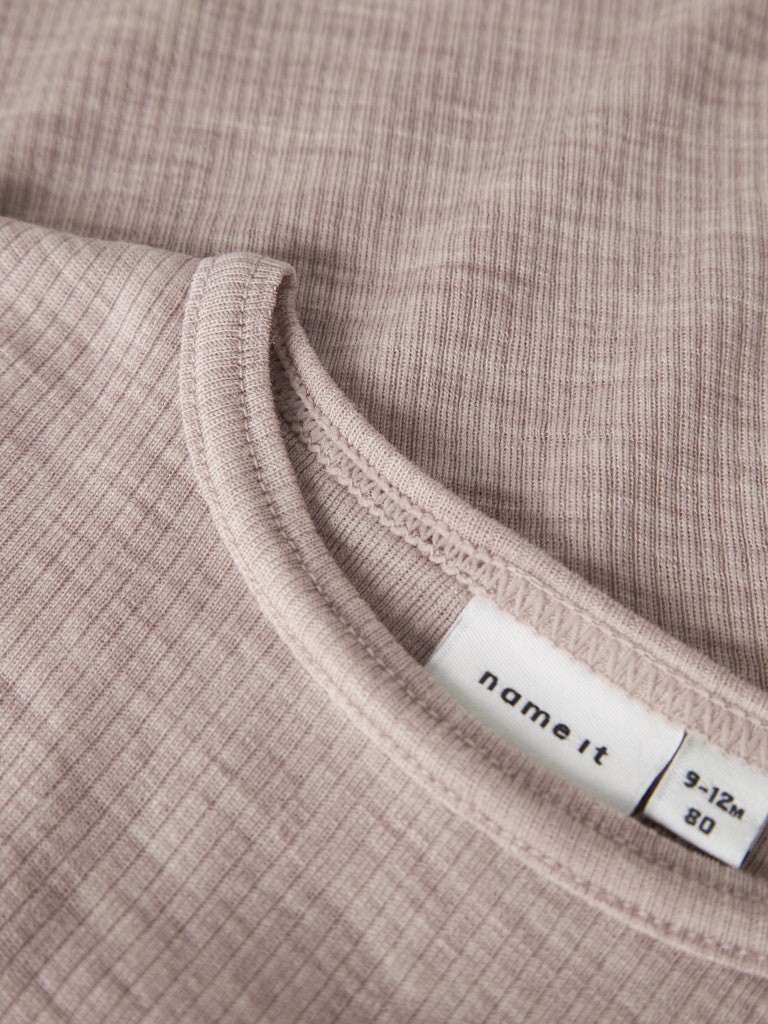 Body Merinoull Wax Ribbad Enfärgad Rosa