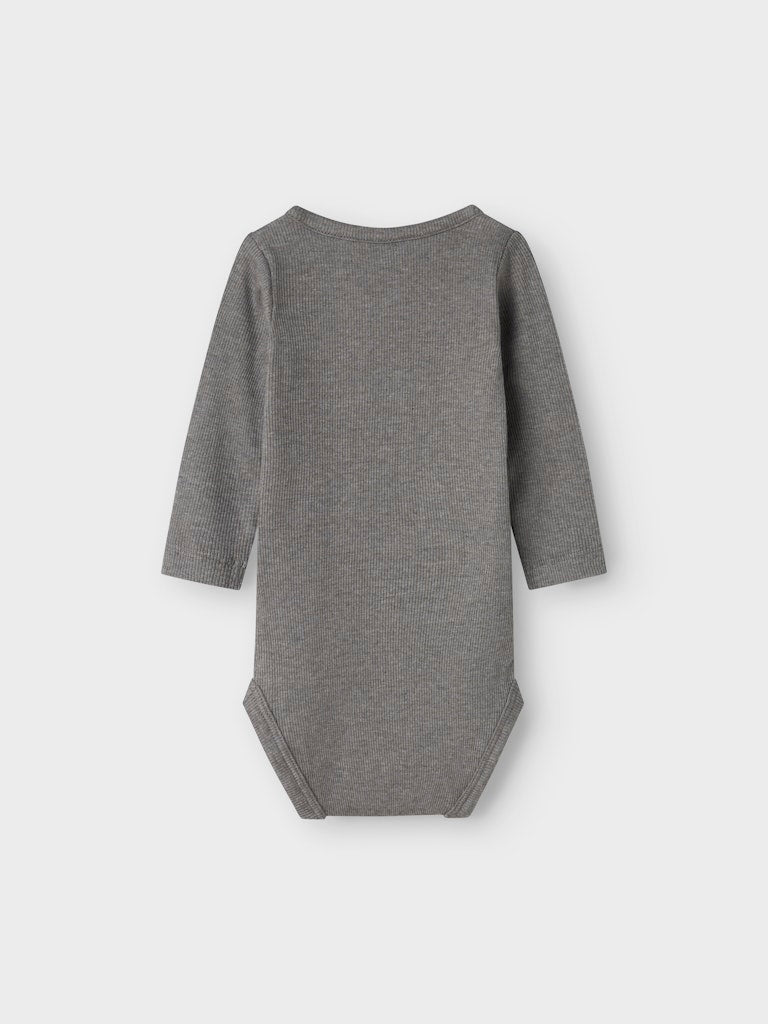 Body Kab Ribbad Långärmad Knappar Grå