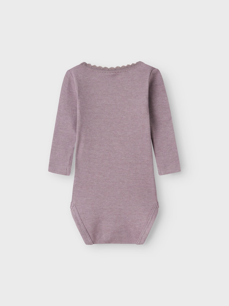 Body Kab Ribbad Långärmad Enfärgad Rosa