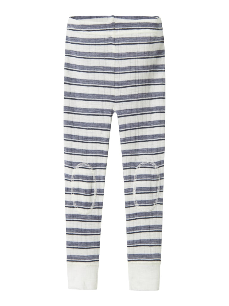 Leggings Merinoull Wang Randig Blå/Vit