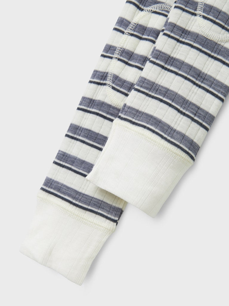 Leggings Merinoull Wang Randig Blå/Vit