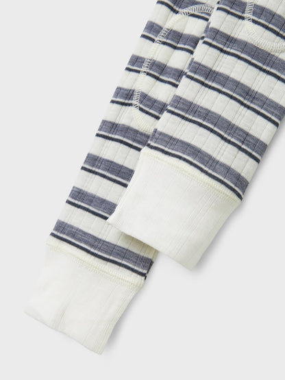 Leggings Merinoull Wang Randig Blå/Vit