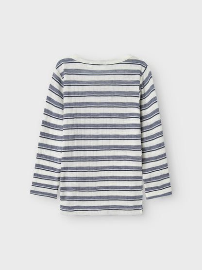 Topp Merinoull Wang Randig Blå/Vit