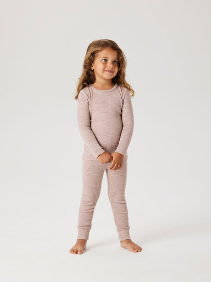 Topp Merinoull Wax Ribbad Enfärgad Rosa