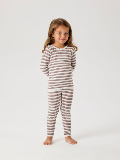 Leggings Merinoull Wang Randig Rosa/Vit