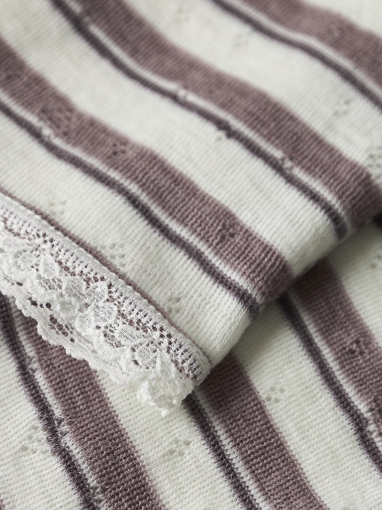 Leggings Merinoull Wang Randig Rosa/Vit