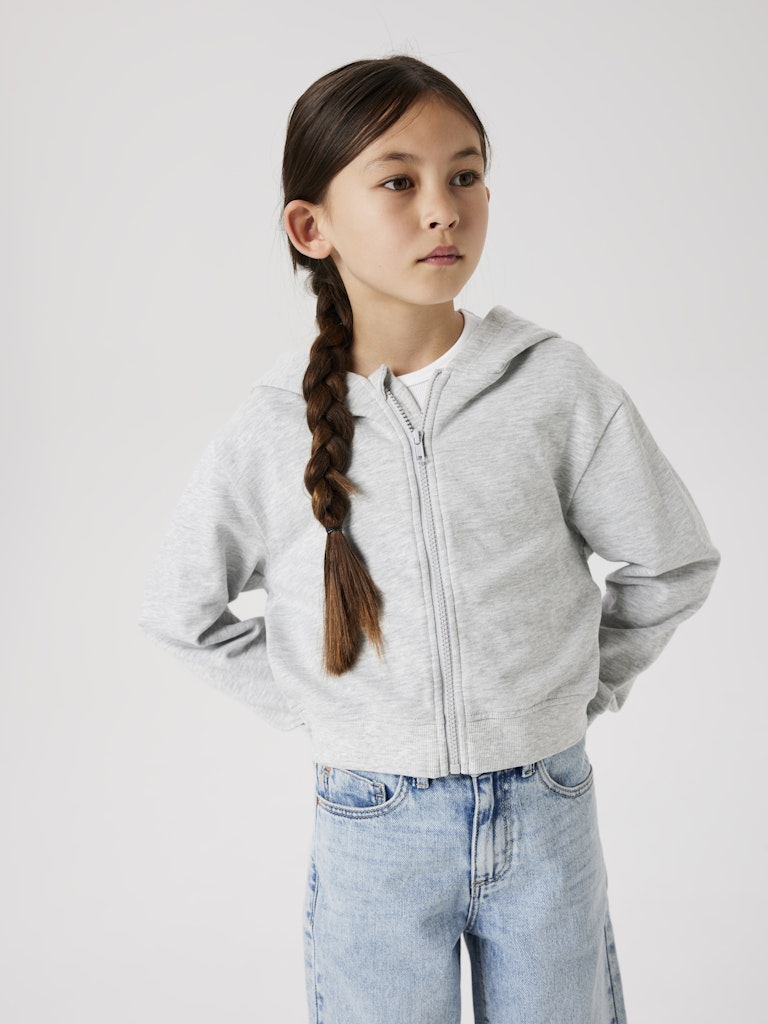 Hoodie Mille Sweat Dragkedja Enfärgad Grå