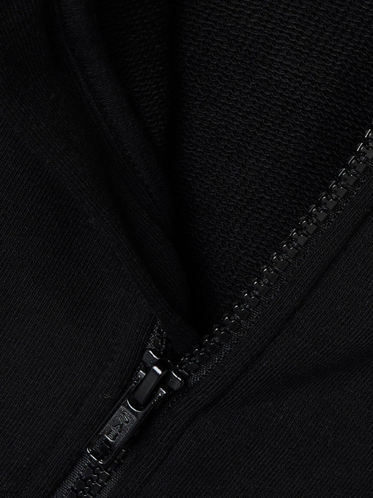 Hoodie Mille Sweat Dragkedja Enfärgad Svart