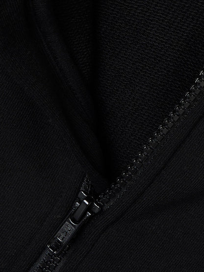 Hoodie Mille Sweat Dragkedja Enfärgad Svart