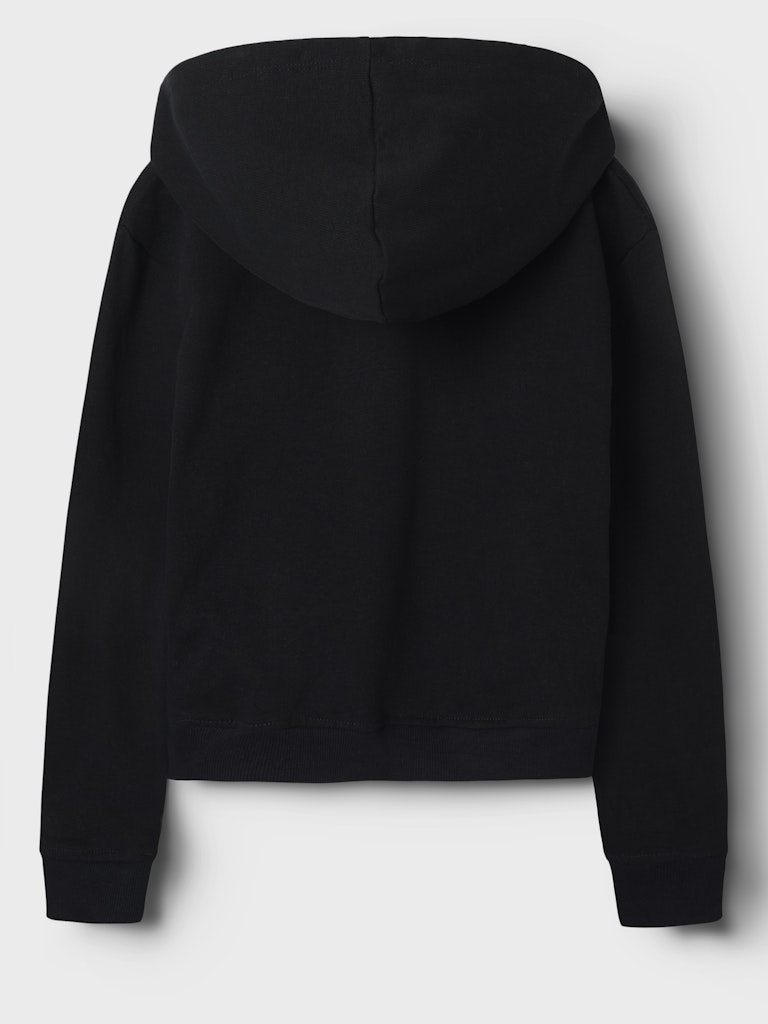 Hoodie Mille Sweat Dragkedja Enfärgad Svart